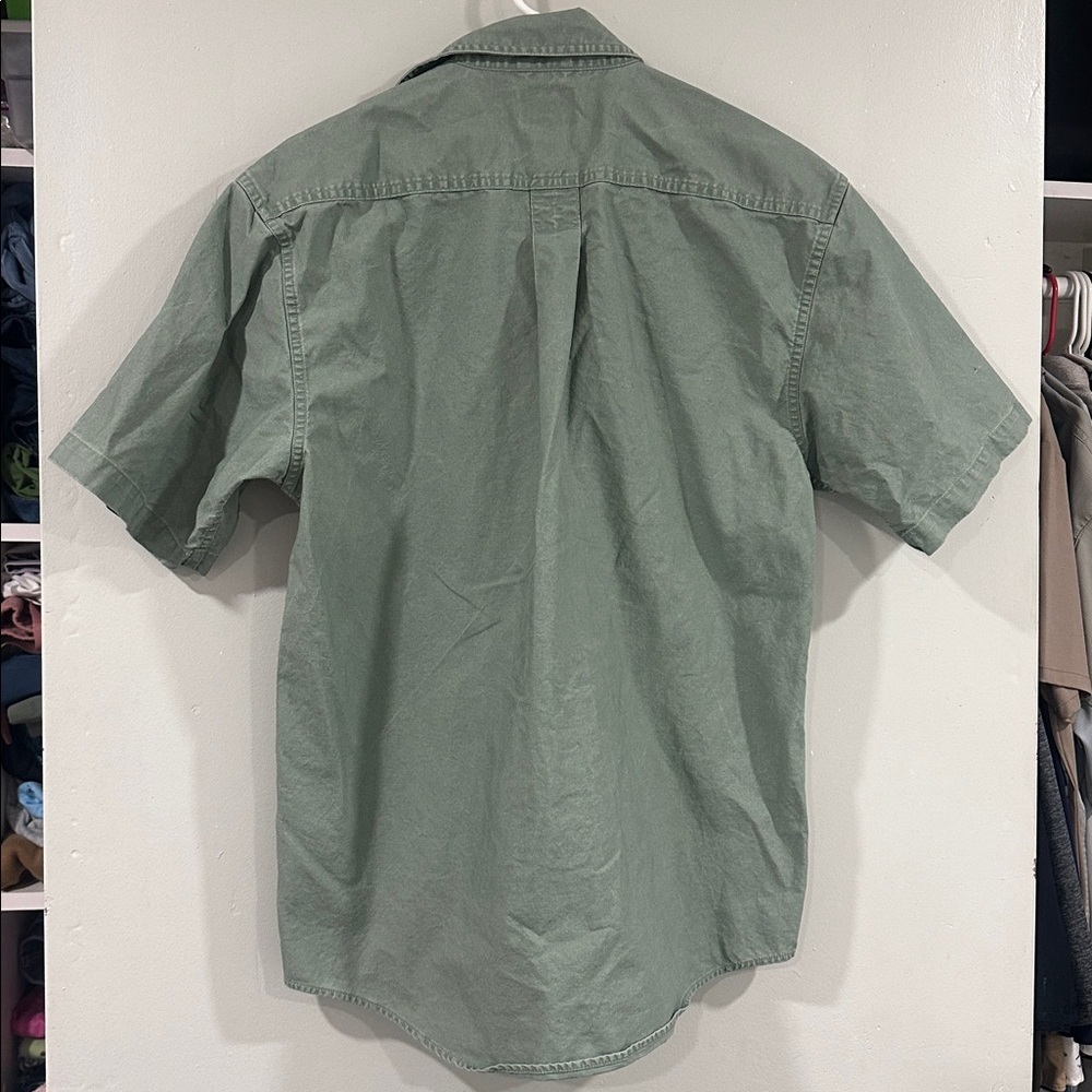 L.L. Bean Sage Green Men’s Button Down Short Sleeve Size Medium - Picture 3 of 6